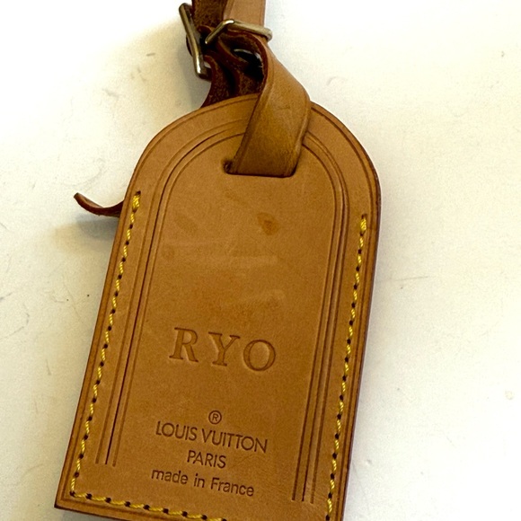 Louis Vuitton Brown Leather Luggage Tag - Picture 6 of 6